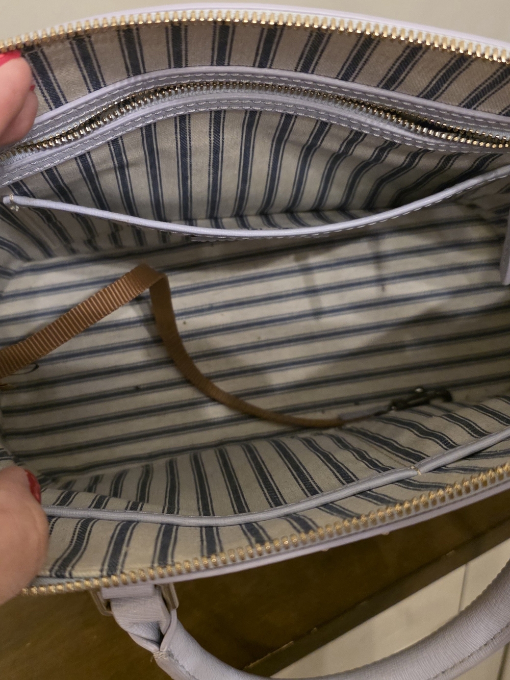 Dooney & Bourke Light Blue Saffiano Dome Satchel - Picture 3 of 13